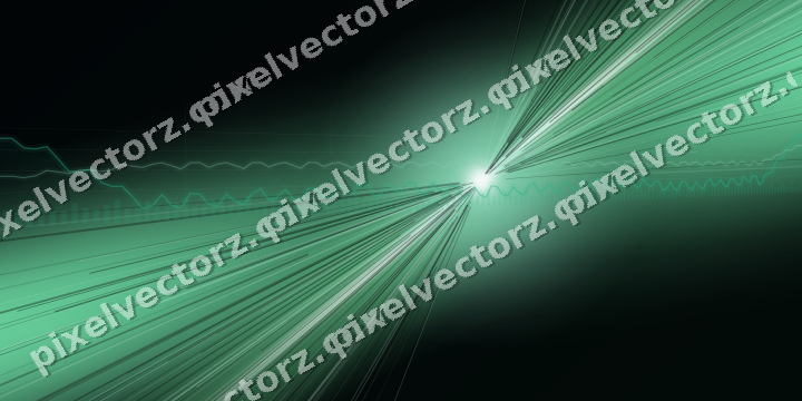 Glowing neon chart background in green and teal