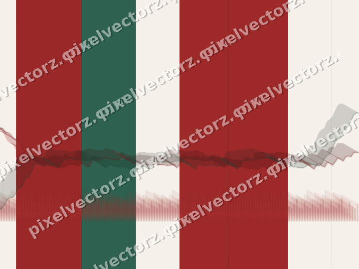 Glowing neon chart background in red and green