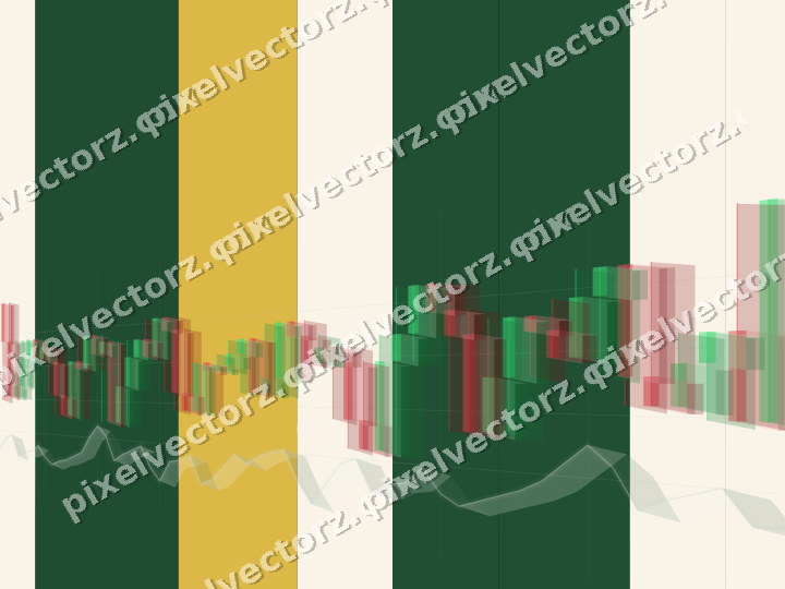 Glowing neon chart background in green and amber