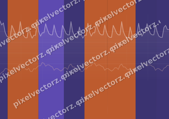 Glowing neon chart background in orange and blue