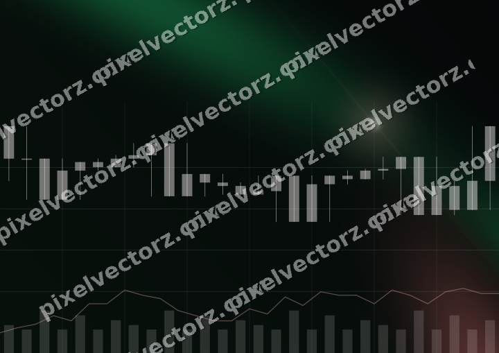 Glowing neon chart background in red and green