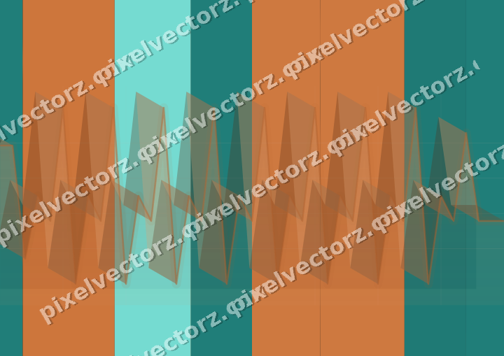 Glowing neon chart background in orange and teal