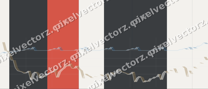Glowing neon chart background in blue and red