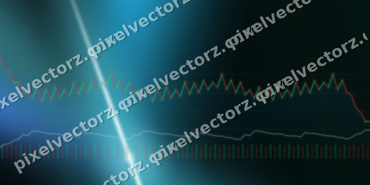 Glowing neon chart background in cyan and teal
