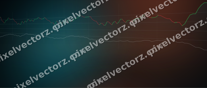 Glowing neon chart background in teal and orange