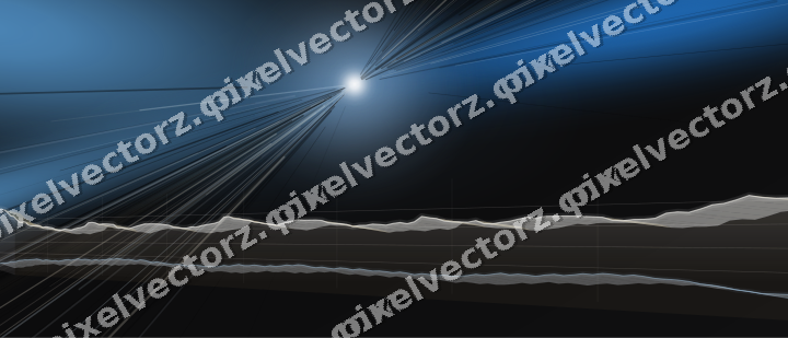 Glowing neon chart background in blue and amber