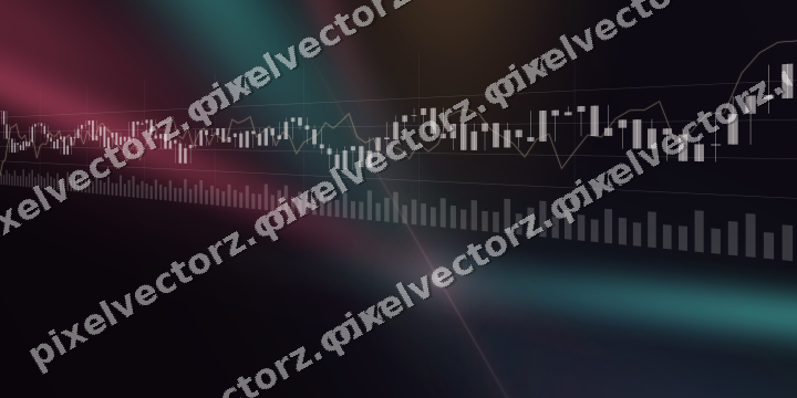 Glowing neon chart background in pink and amber