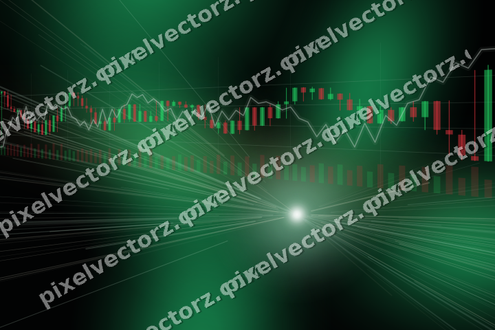 Glowing neon chart background in green and amber