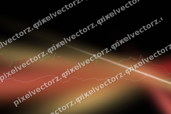 Glowing neon chart background in red and amber