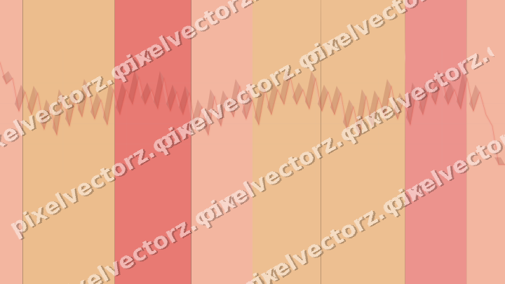 Glowing neon chart background in red and orange