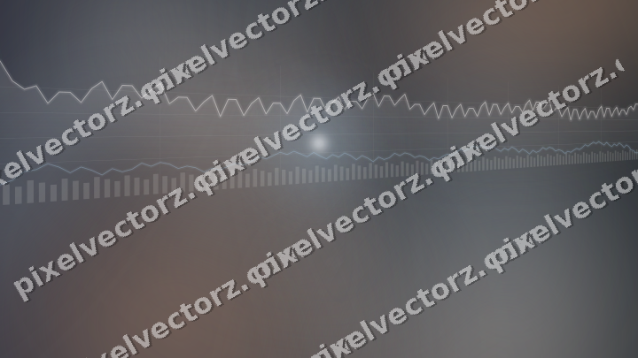 Glowing neon chart background in blue and orange