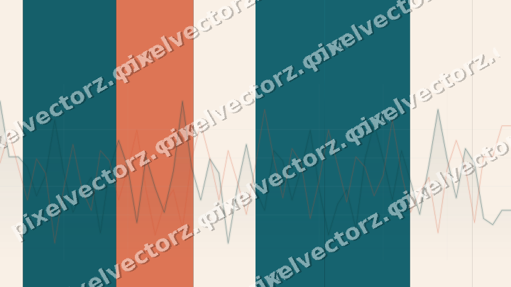 Glowing neon chart background in teal and orange