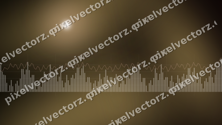 Glowing neon chart background in orange and amber