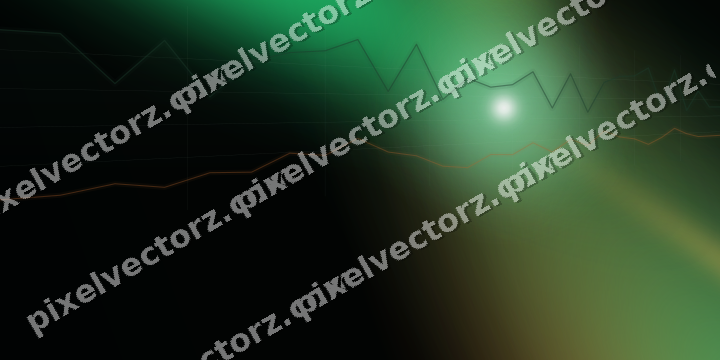 Glowing neon chart background in green and orange