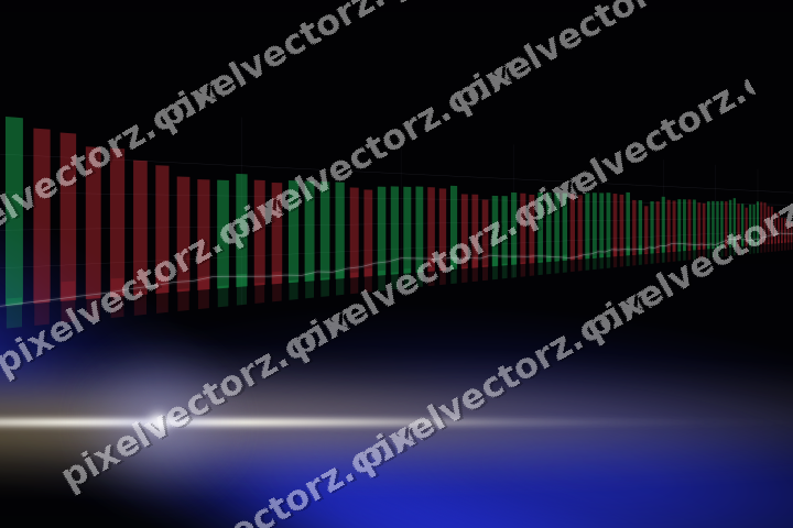 Glowing neon chart background in blue and amber
