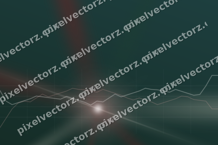 Glowing neon chart background in dark red and dark green