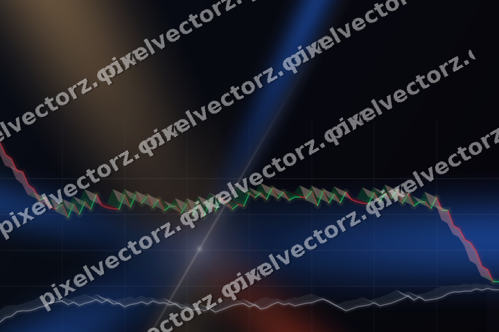 Glowing neon chart background in blue and red