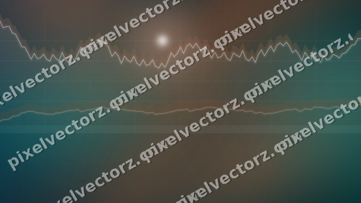 Glowing neon chart background in orange and teal