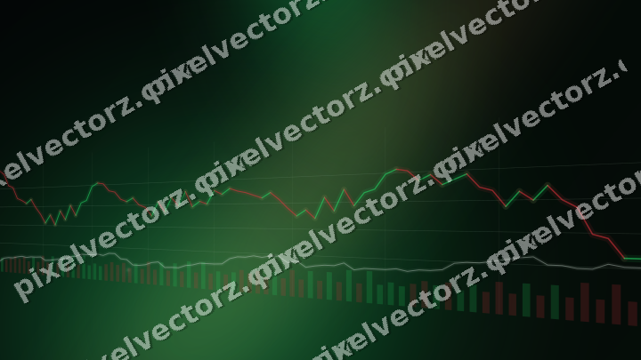 Glowing neon chart background in green and amber