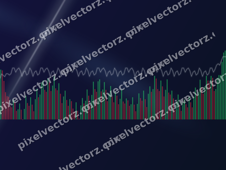 Glowing neon chart background in dark blue and white