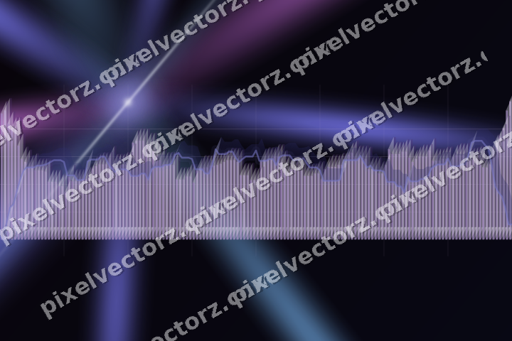 Glowing neon chart background in purple and blue
