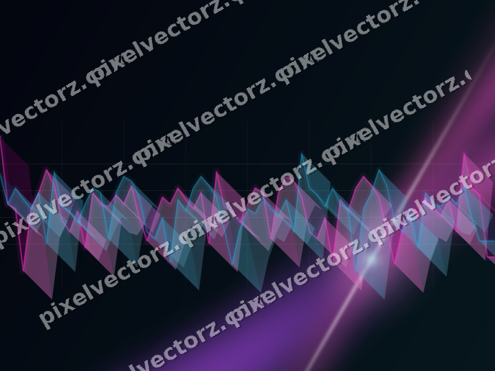 Glowing neon chart background in magenta and purple