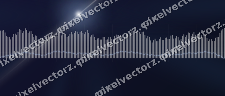 Glowing neon chart background in dark blue and amber