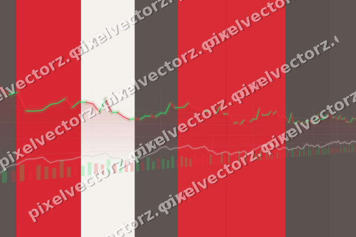 Glowing neon chart background in red and pale amber