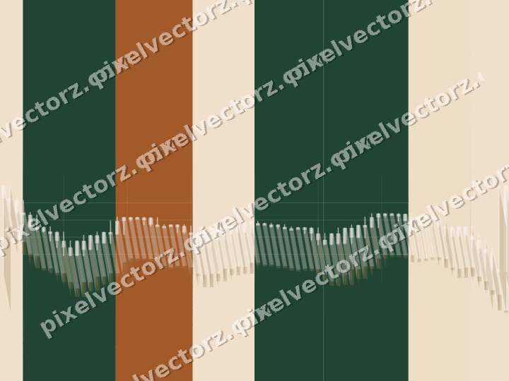 Soft pastel chart background in dark green and orange