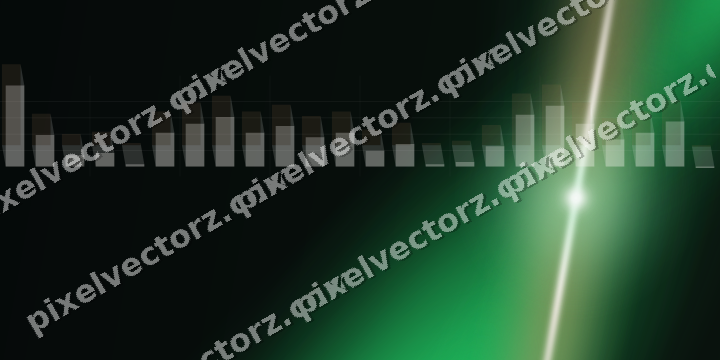 Glowing neon chart background in green and red