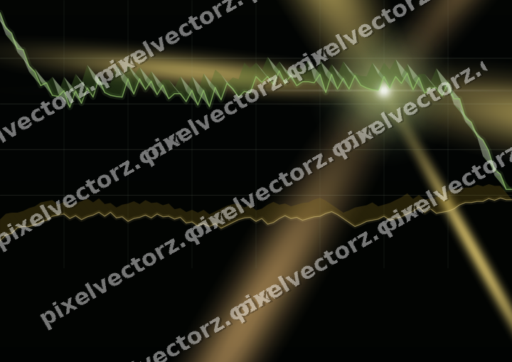 Glowing neon chart background in lime and yellow