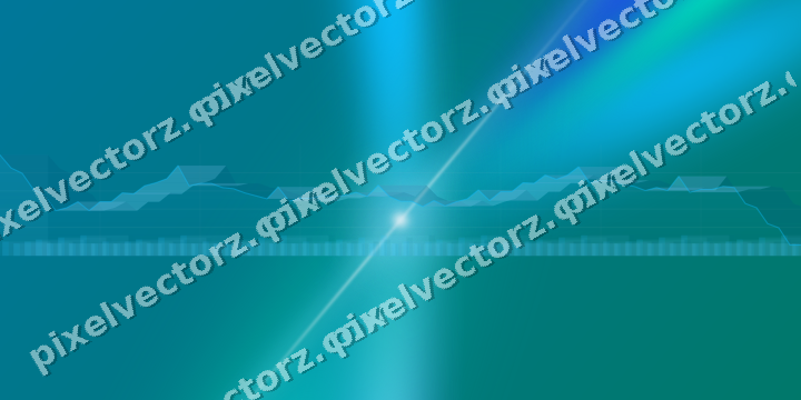 Glowing neon chart background in cyan and teal