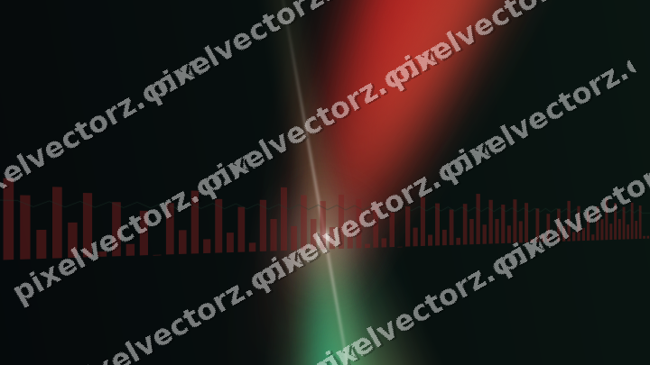 Glowing neon chart background in red and green