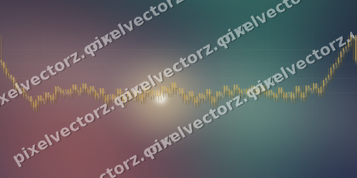 Glowing neon chart background in amber and green