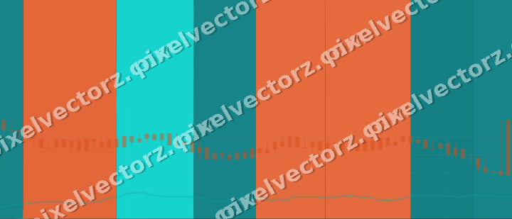Glowing neon chart background in orange and teal