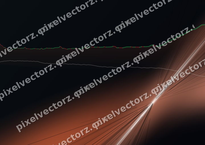 Glowing neon chart background in orange and cyan