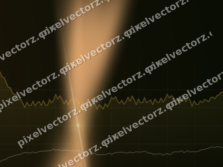 Glowing neon chart background in amber and orange