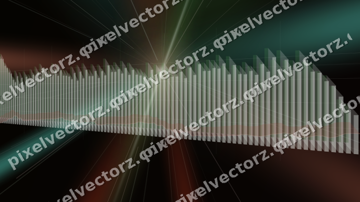 Glowing neon chart background in red and orange