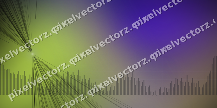 Glowing neon chart background in blue and purple