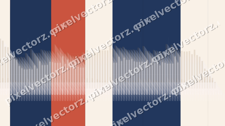 Glowing neon chart background in blue and red