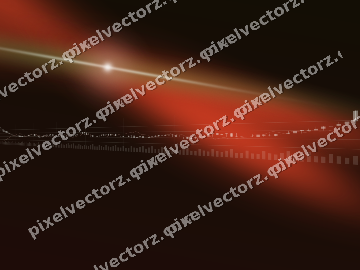 Glowing neon chart background in red and orange