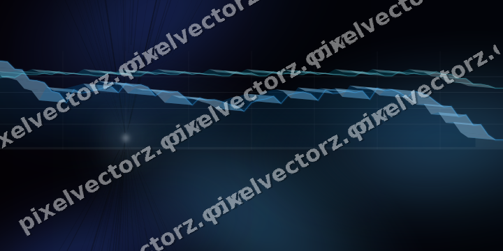 Glowing neon chart background in cyan and blue