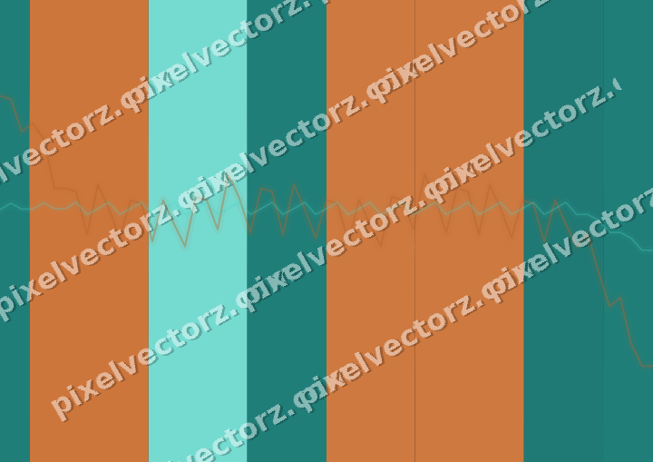 Glowing neon chart background in orange and teal
