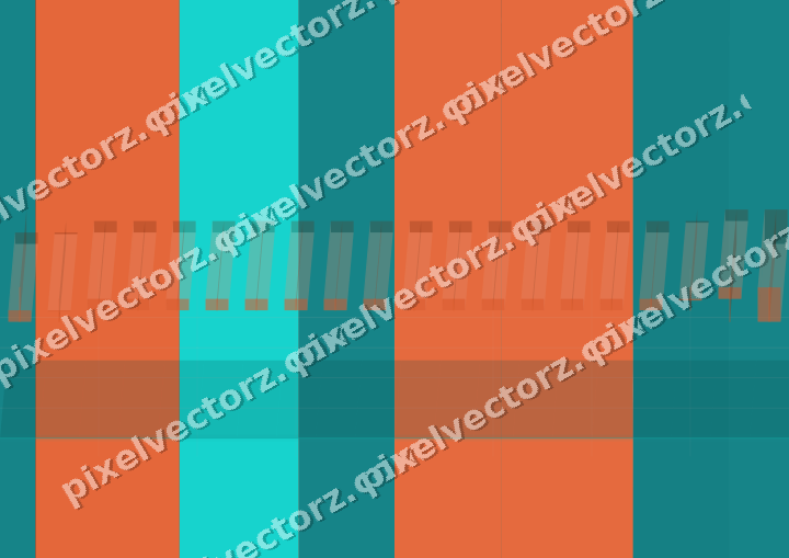 Glowing neon chart background in orange and teal