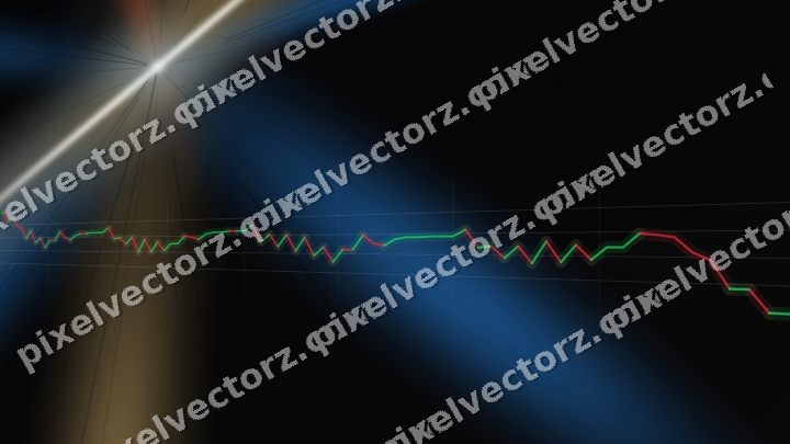 Glowing neon chart background in blue and red