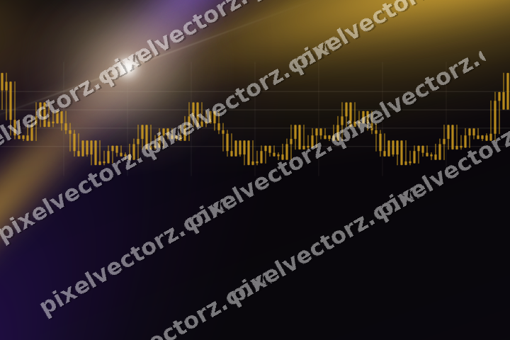 Glowing neon chart background in amber and purple