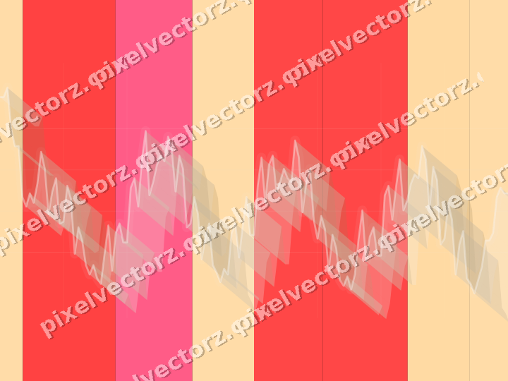 Glowing neon chart background in red and orange