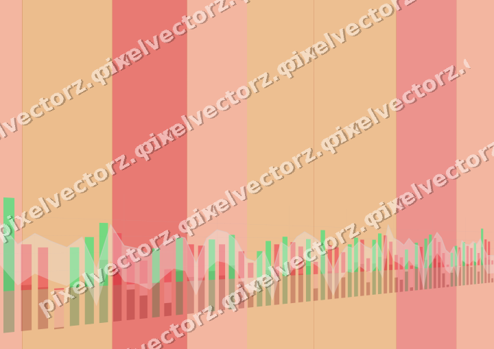 Glowing neon chart background in red and orange