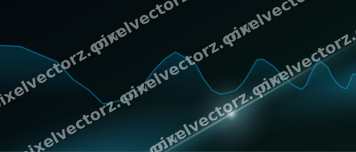 Glowing neon chart background in cyan and teal