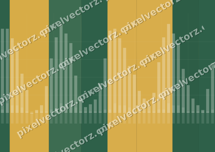 Glowing neon chart background in amber and green
